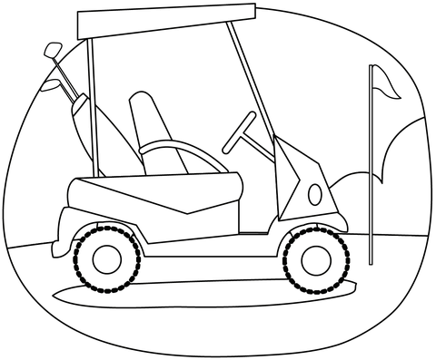 Golf Cart From Golf Coloring Page